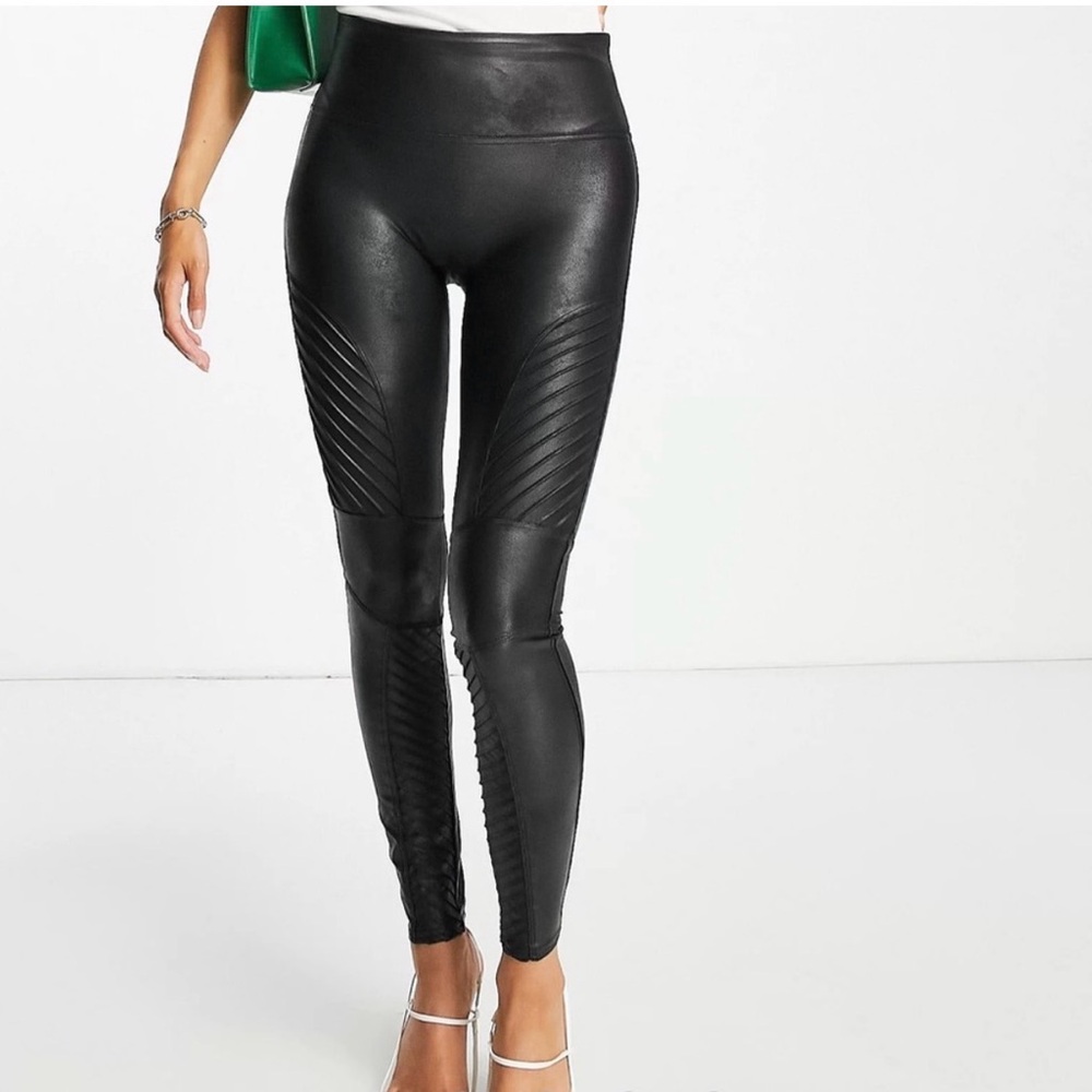 SPANX Faux Leather Moto Leggings